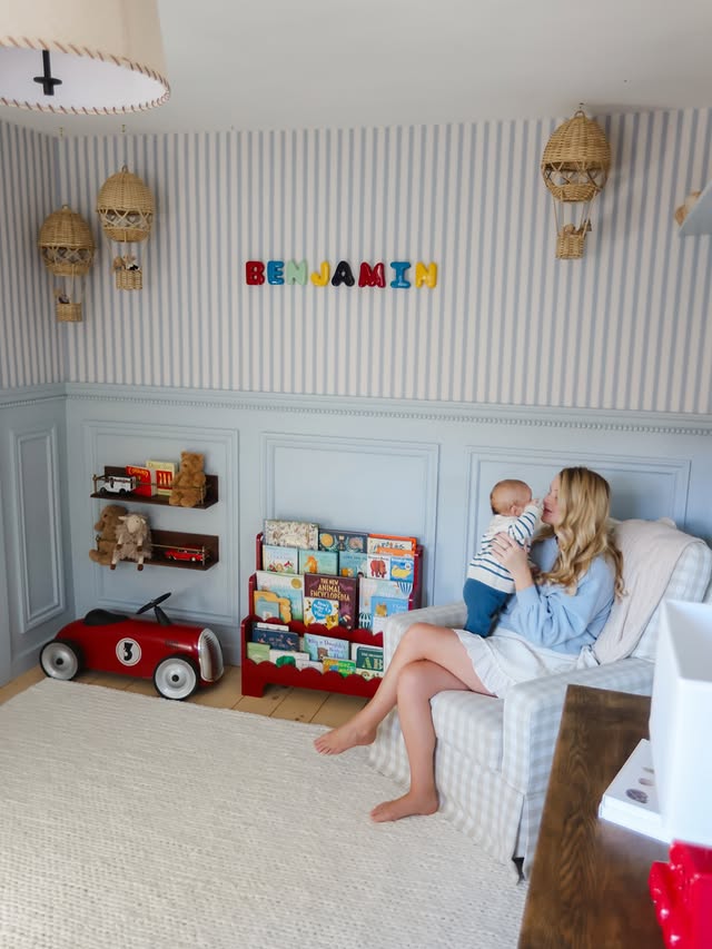 Instagram post by @hannahslittlecottage for Pottery Barn Kids. Caption reads: [...] is done! So fun collaborating with....
