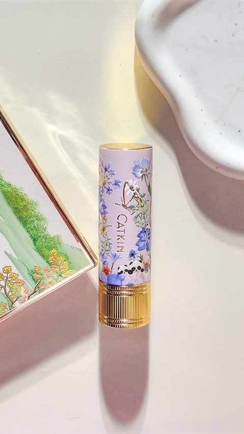 Instagram post by @grasiapper for Catkin. Caption reads: 🐼 Catkin Whiffle Dance Lip Balm #C02 Pink [...].