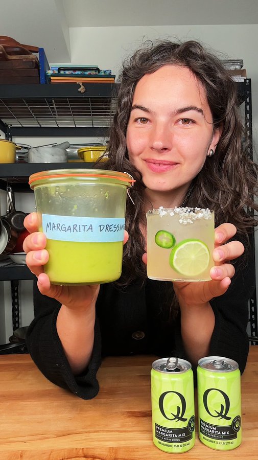 Instagram post by @carolinagelen for Q Mixers. Caption reads: [...] months and outdoor hosting season #ad....