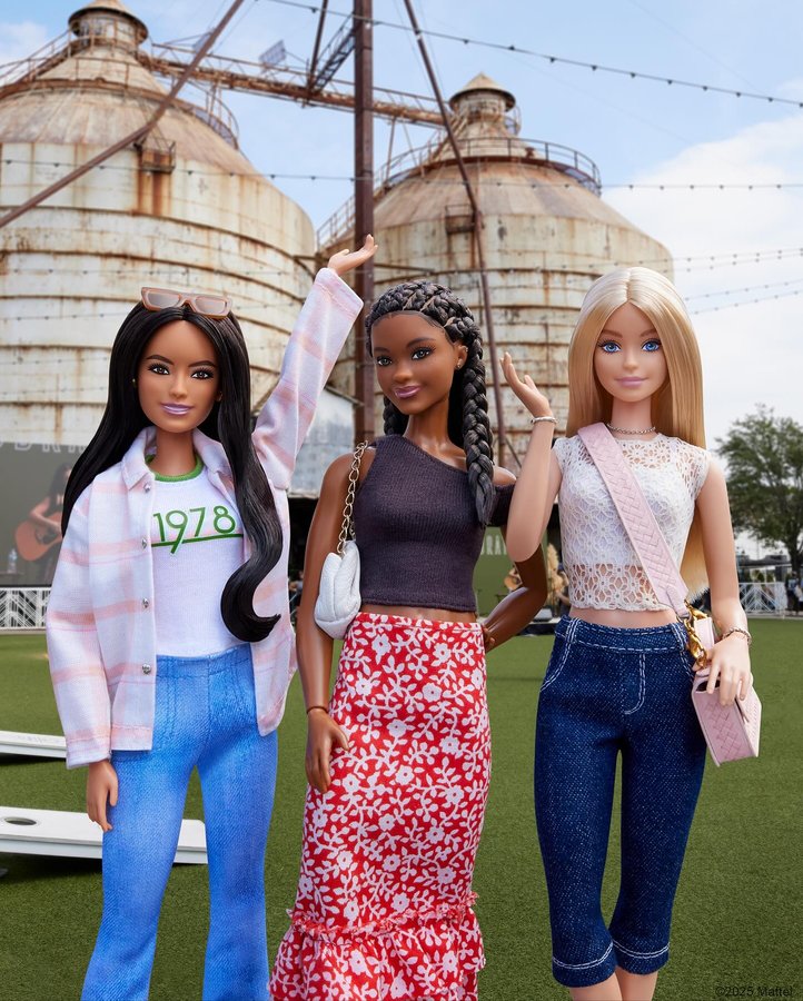 Instagram post by @joannagaines for Barbie. Caption reads: Welcome to the Silos. 💗 Celebrating 10 years of....