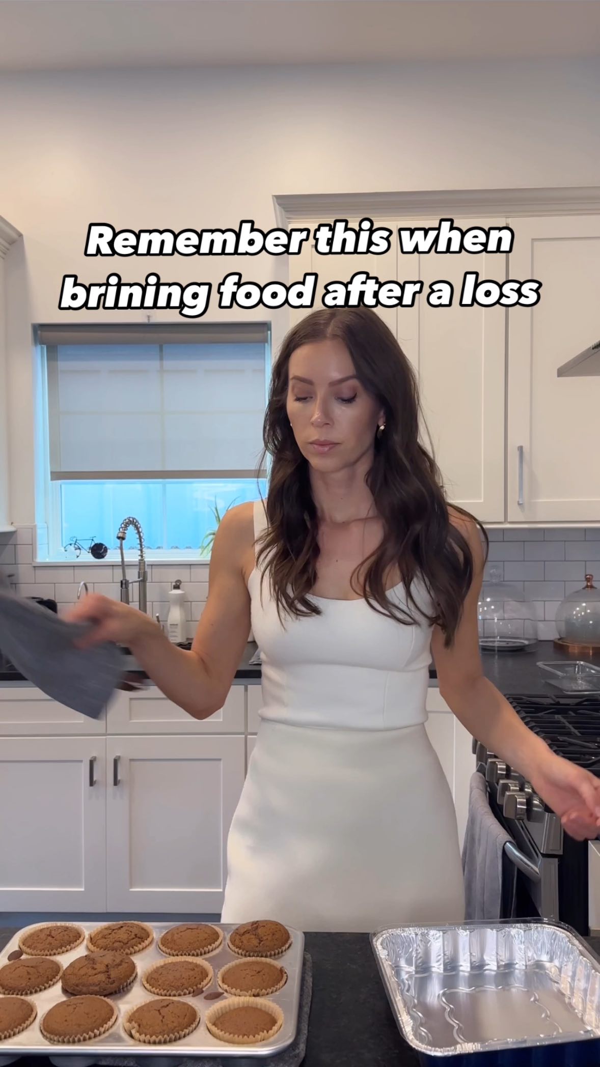 Instagram post by @juliehelmss for Simple Mills. Caption reads: Bringing someone food after a loss is a little....