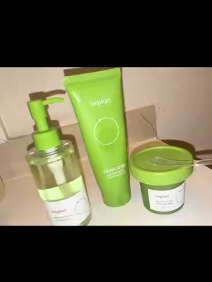 TikTok post by @lisettegonz19 for Beplain US. Caption reads: @beplain.shop Triple Cleansing Mung Bean Set 🍃....