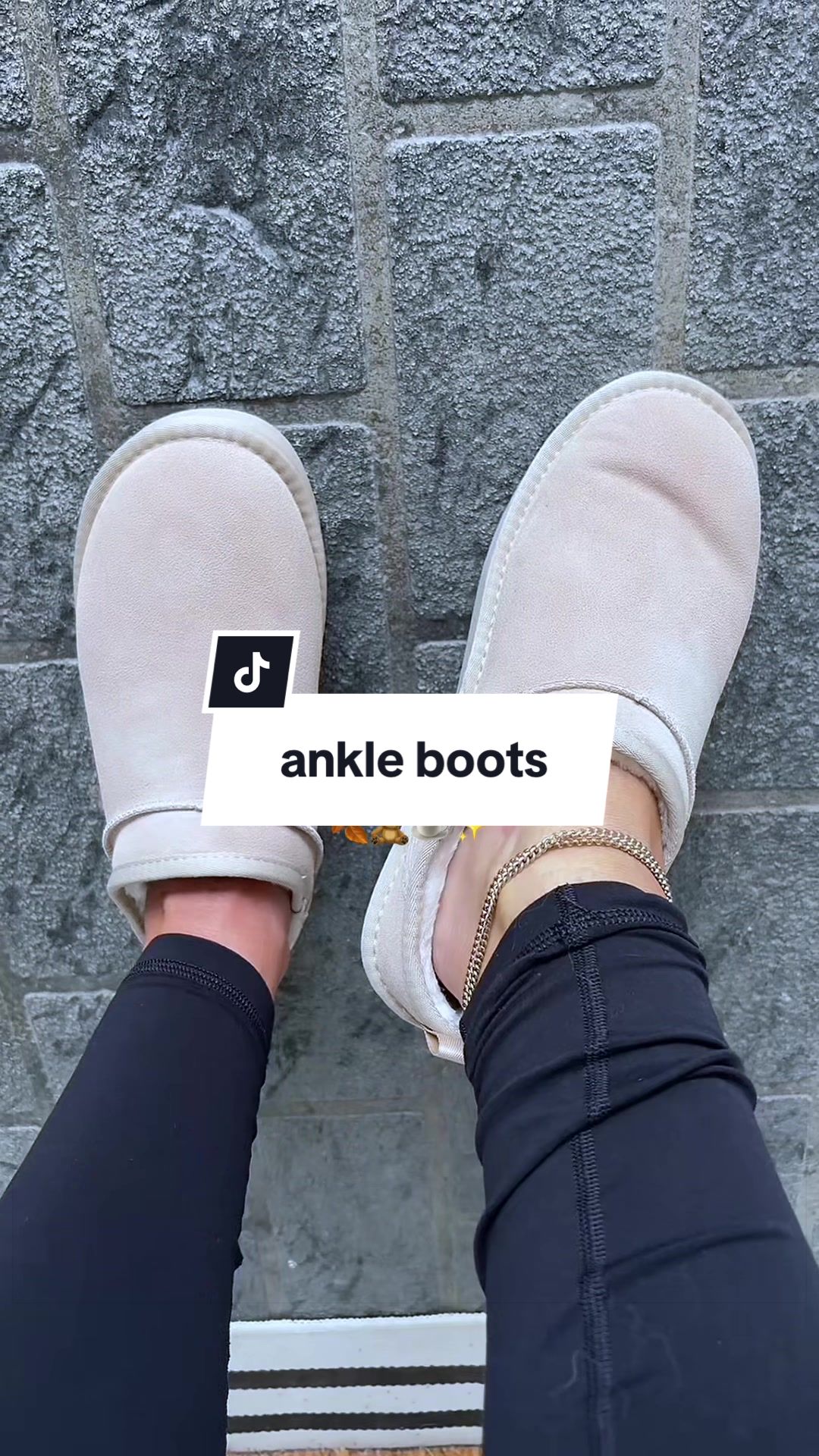 TikTok post by @gold3nlox for Dream Pairs. Caption reads: Fall wardrobe staple 🍂 @Dream Pairs #ankleboots....