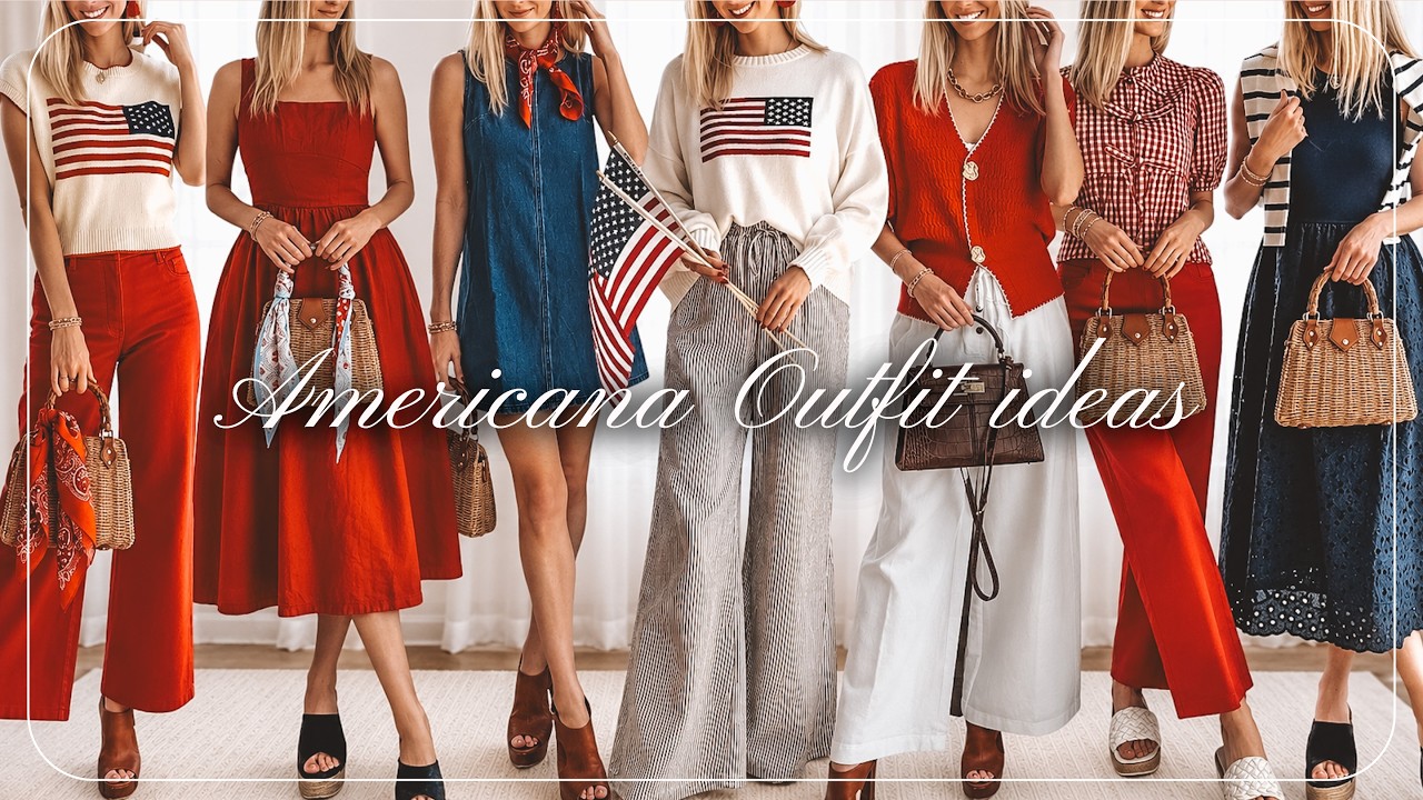 YouTube post by @BrittneyBlane for AvantLink. Caption reads: Americana Summer Capsule Wardrobe 🇺🇸 Cute Red,....