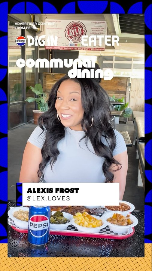 Instagram post by @lex.loves_ for Thrillist. Caption reads: [...] to @kaylos_bbq for the dino ribs! #ad....