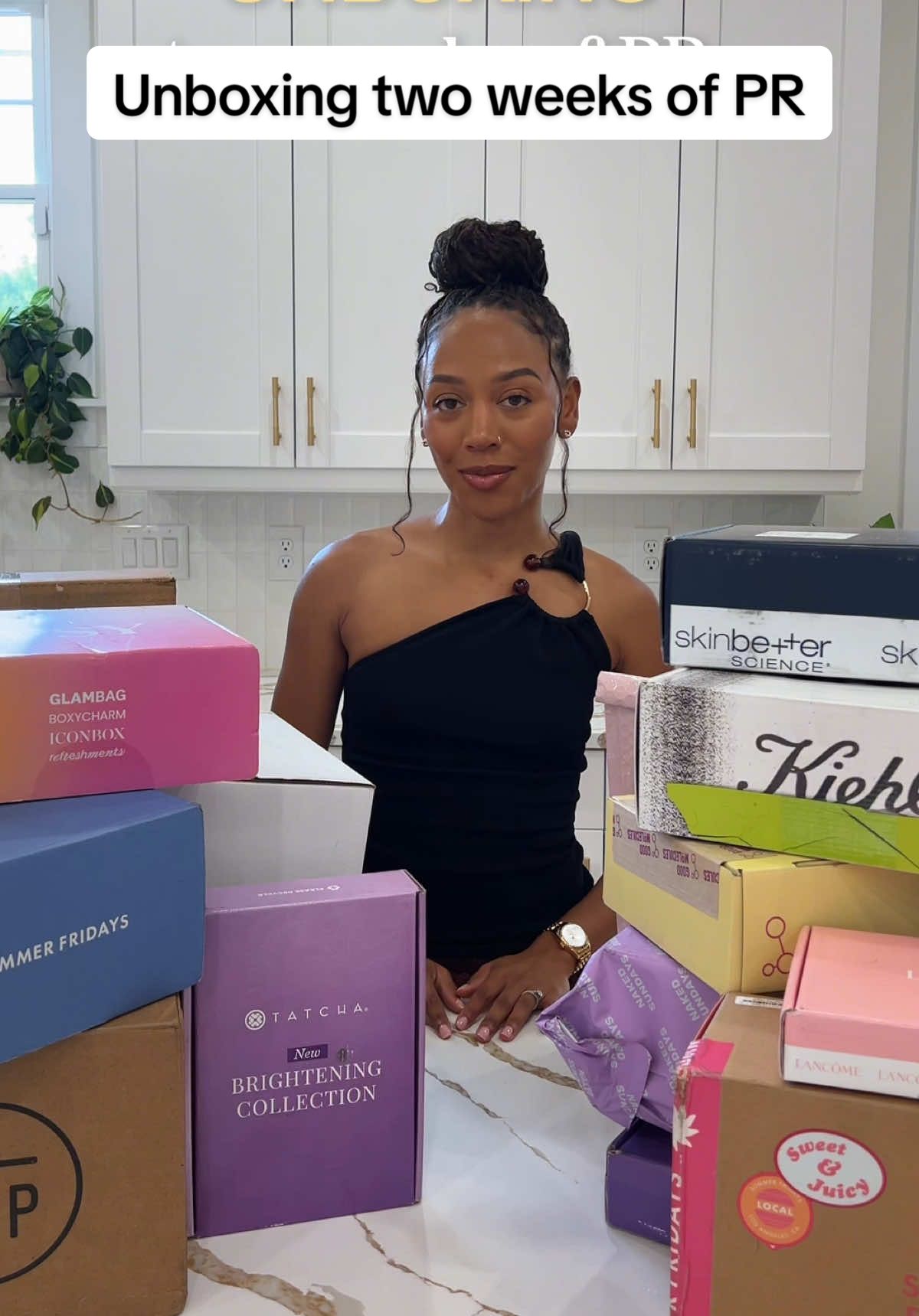 TikTok post by @jalynbaiden for ONE SIZE BEAUTY. Caption reads: Huge thank you to these brands!! 🥹🫶🏽 @Tatcha US....