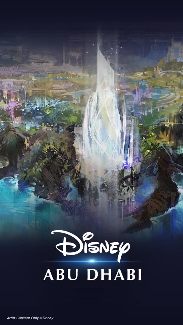 Instagram post by @danimoremagic for Yas Island. Caption reads: 💥 Disney llega a Abu Dhabi pero ¿Cómo le podría....