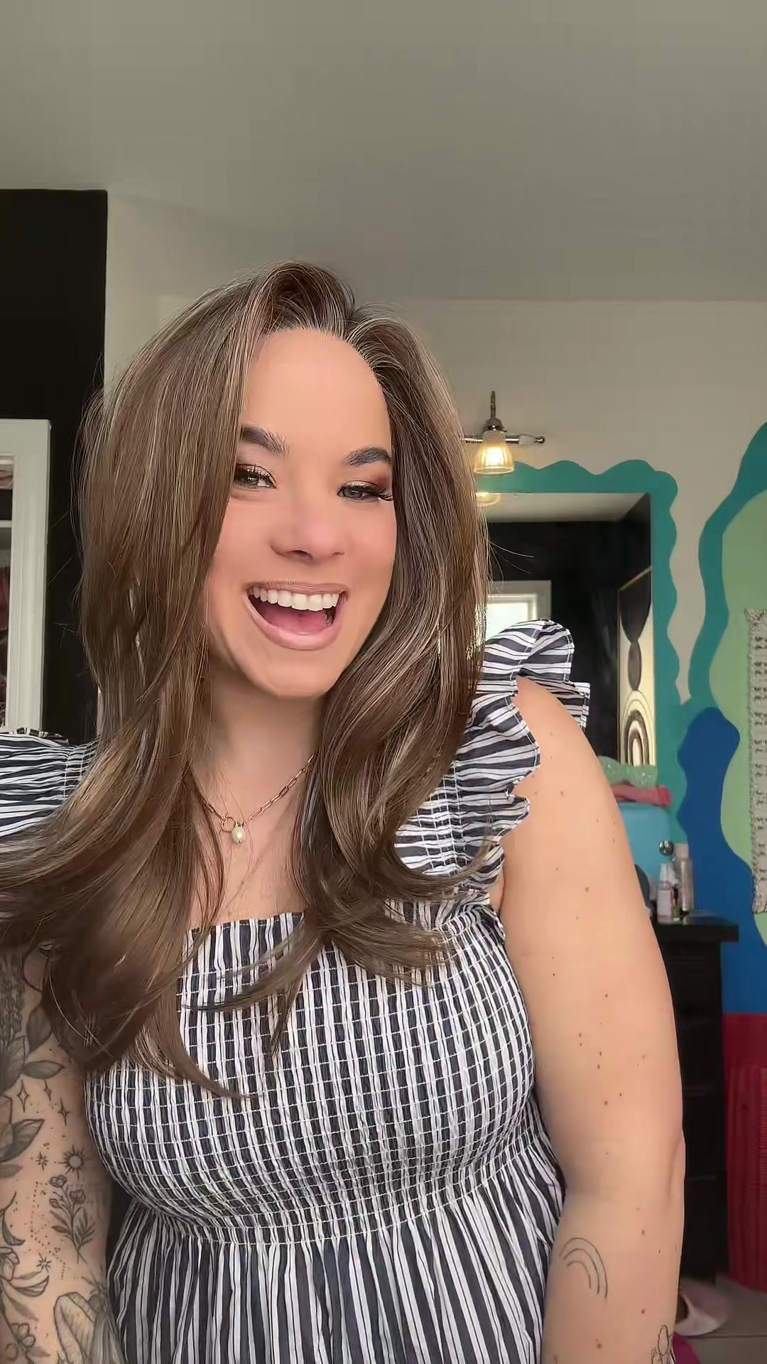 TikTok post by @elizabethwearswigs for Chelsey Smith Cosmetics. Caption reads: Deana cookie butter from @Chelsey Smith Crowns....