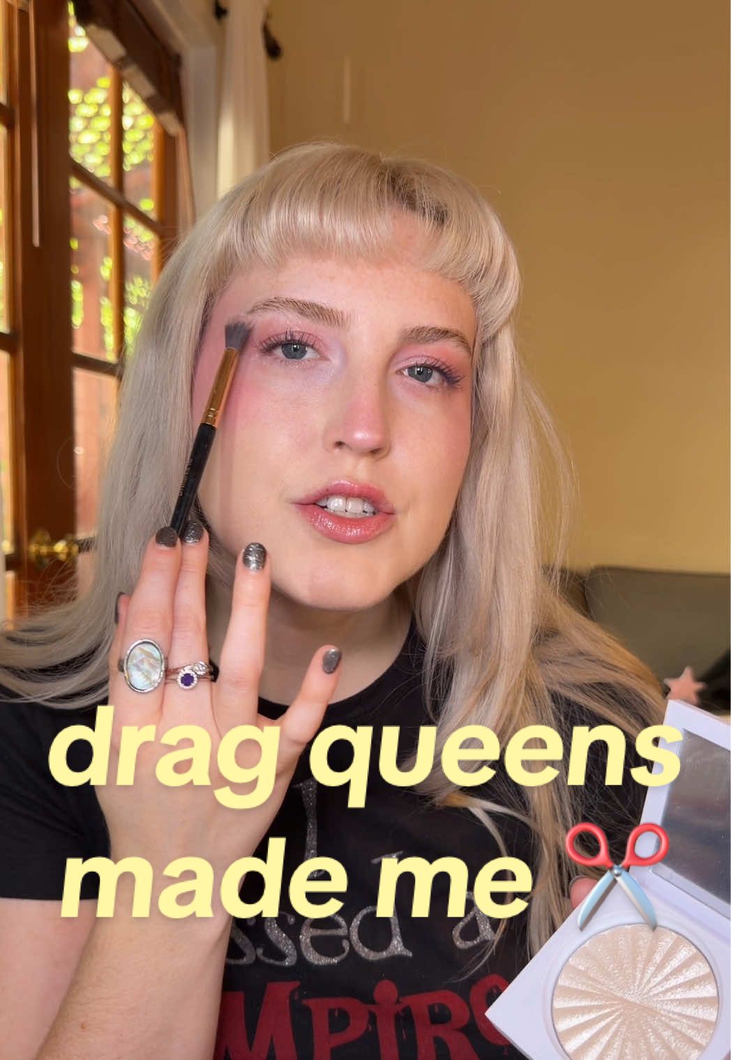 TikTok post by @poppylaur for OFRA Cosmetics. Caption reads: drag queens I love u forever  ✂️ @OFRA Cosmetics,....