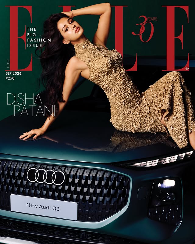 Instagram post by @dishapatani for ELLE Magazine. Caption reads: #ELLECoverStar: One thread that has run through....