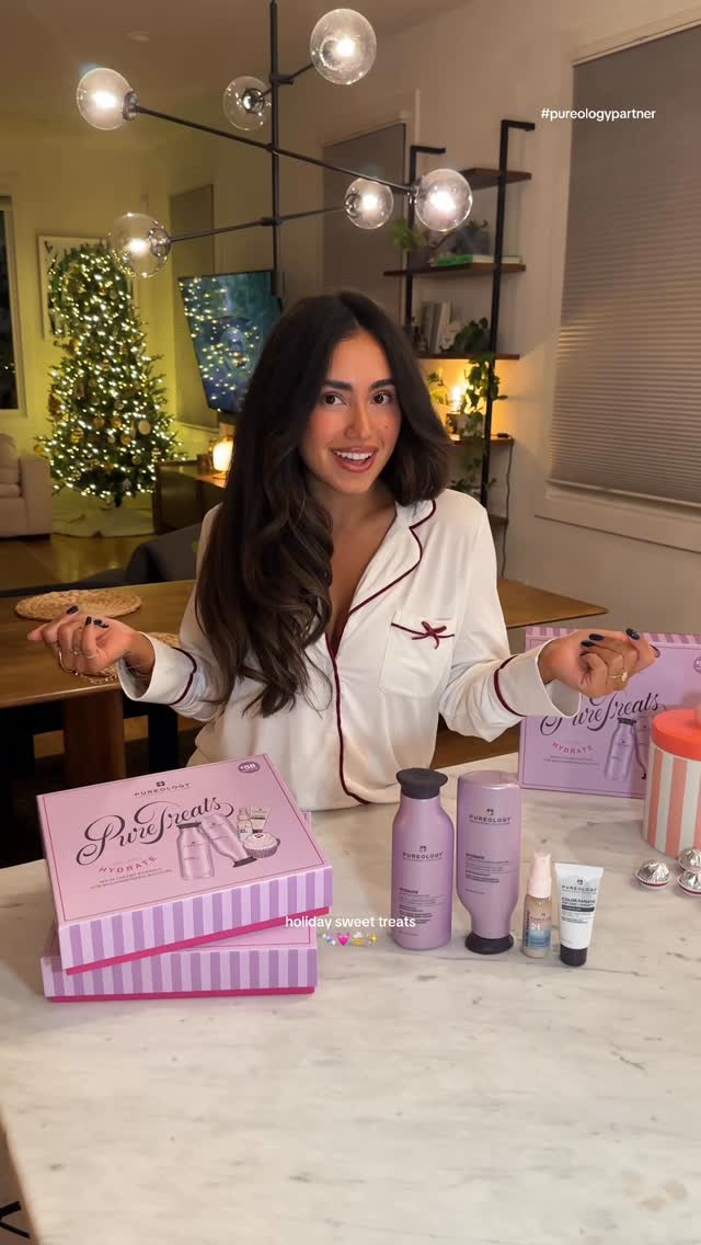 Instagram post by @kayteportillo for Pureology. Caption reads: [...] gifting them! 🤭💝 only the best for my....