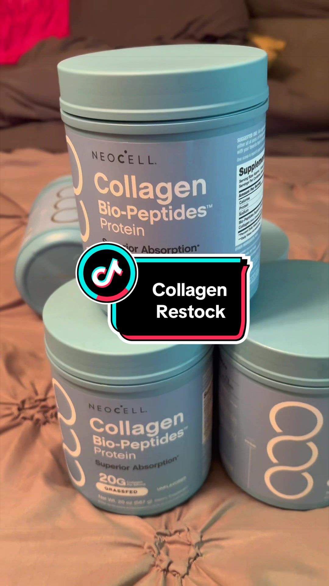 TikTok post by @braveleesy1 for NeoCell. Caption reads: [...] and you get a deal- you STOCK up!! @NeoCell....