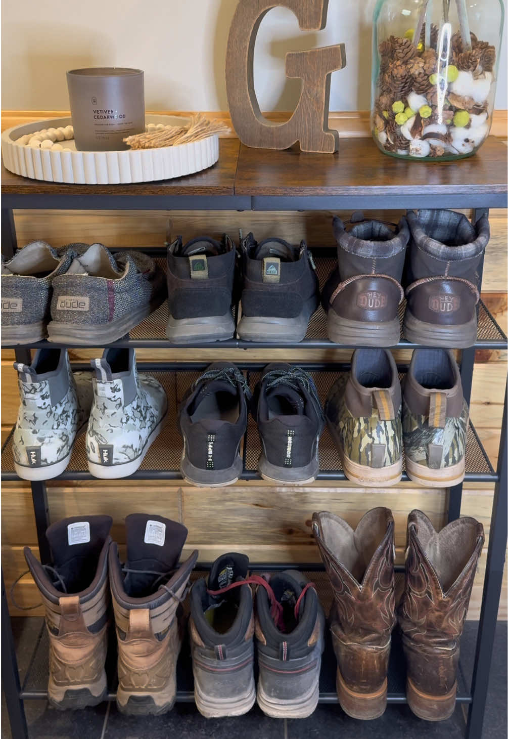 TikTok post by @morganmgrooms for Songmics. Caption reads: [...] using this shoe rack I received from....