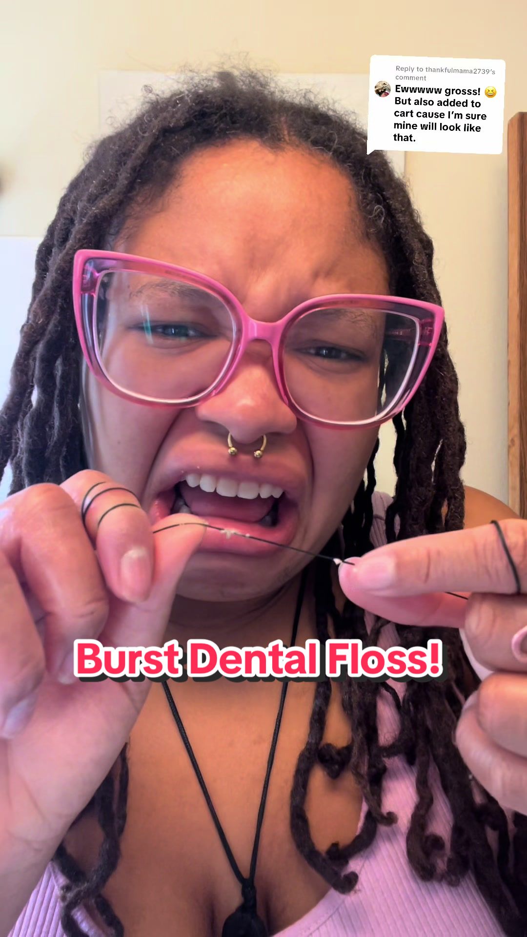 TikTok post by @daniellecavv for Burst Oral Care. Caption reads: Replying to @thankfulmama2739 I’m always amazed by....