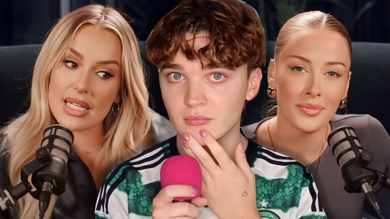 YouTube post by @AdamMcIntyre for AdamAndEve.com. Caption reads: Tana Mongeau DROPS Brooke Schofield.