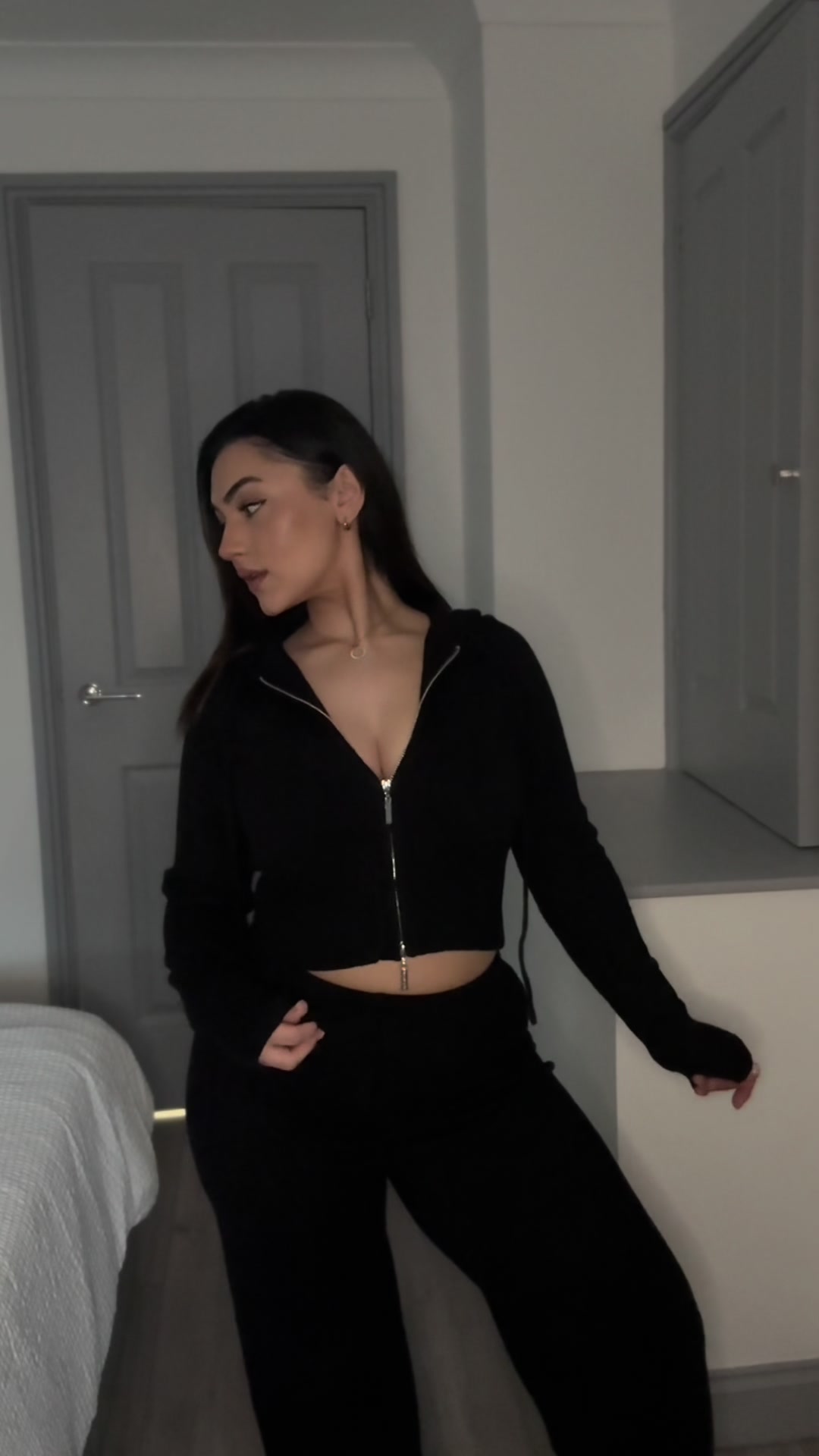 TikTok post by @selintkknt for MOOSLOVER. Caption reads: mooslover try on 🤍 I have this in brown already,....