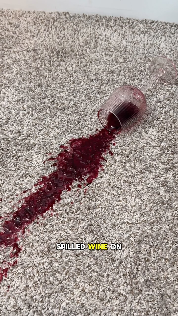 Instagram post by @cleanthatup for Hoover Vacuums. Caption reads: The best way to clean up wine and spills from your....