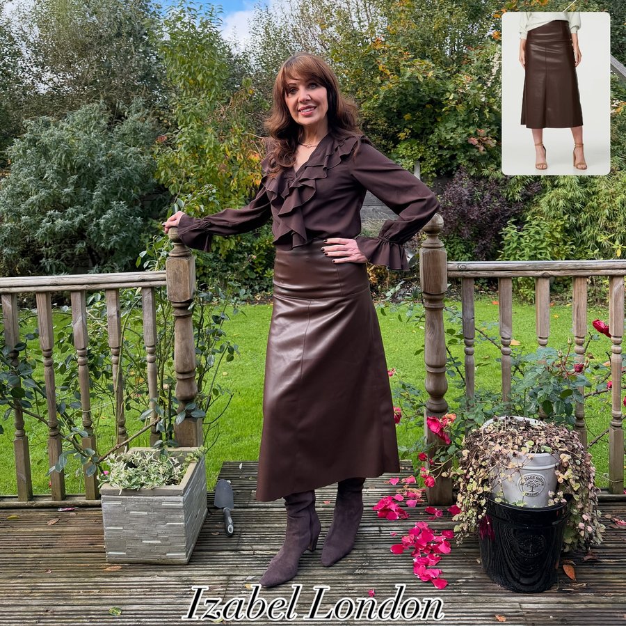 Instagram post by @signaturestylewithceline for Izabel London. Caption reads: It’s my pleather to introduce…

this faux leather....