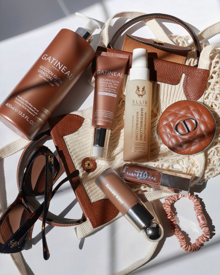 Instagram post by @fromsandyxo for SLIP SILK PILLOWCASE. Caption reads: It girls summer essentials ☀️

Let’s pretend it’s....