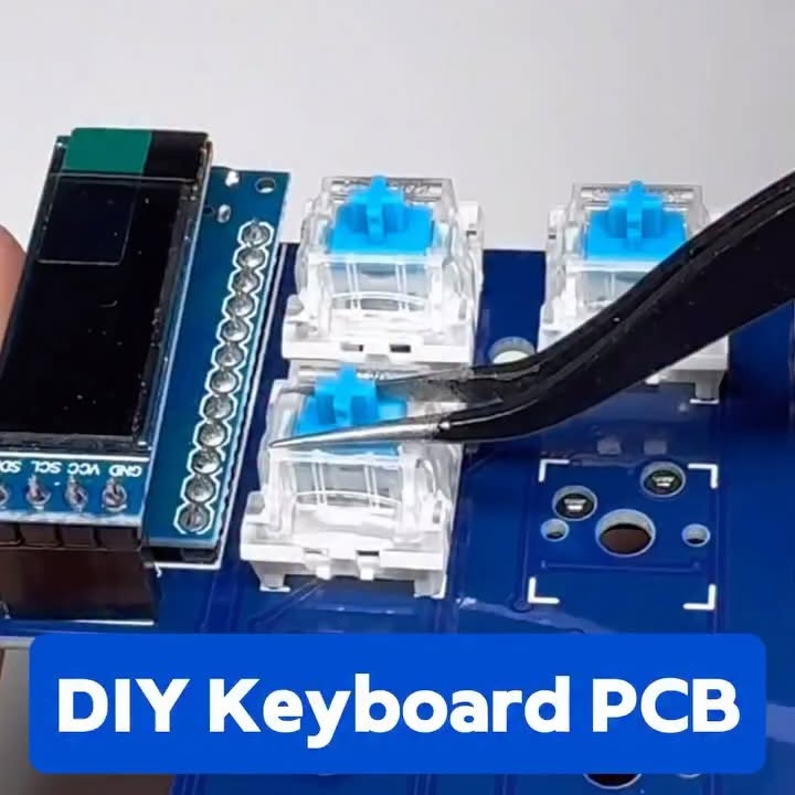 Instagram post by @arduinote for PCBWay. Caption reads: DIY Keyboard with Arduino Micro Pro and Custom PCB....