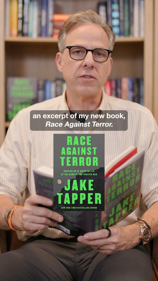 Instagram post by @jaketapper for Atria Books. Caption reads: Chapter 1 pulls you in immediately, and the rest....