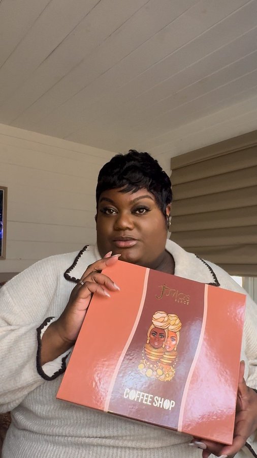 Instagram post by @keziakswift for Juvia’s Place. Caption reads: Latte-toned luxury soft, silky, & elevated....