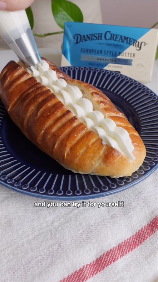 Instagram post by @jeanelleats for Danish Creamery. Caption reads: 🧈 This video is sponsored by Danish Creamery.....