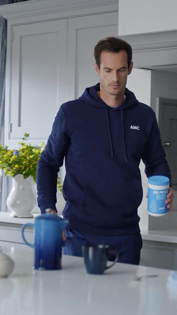 Instagram post by @andymurray for Vital Proteins. Caption reads: #AD #VitalProteinsPartner A consistent morning....
