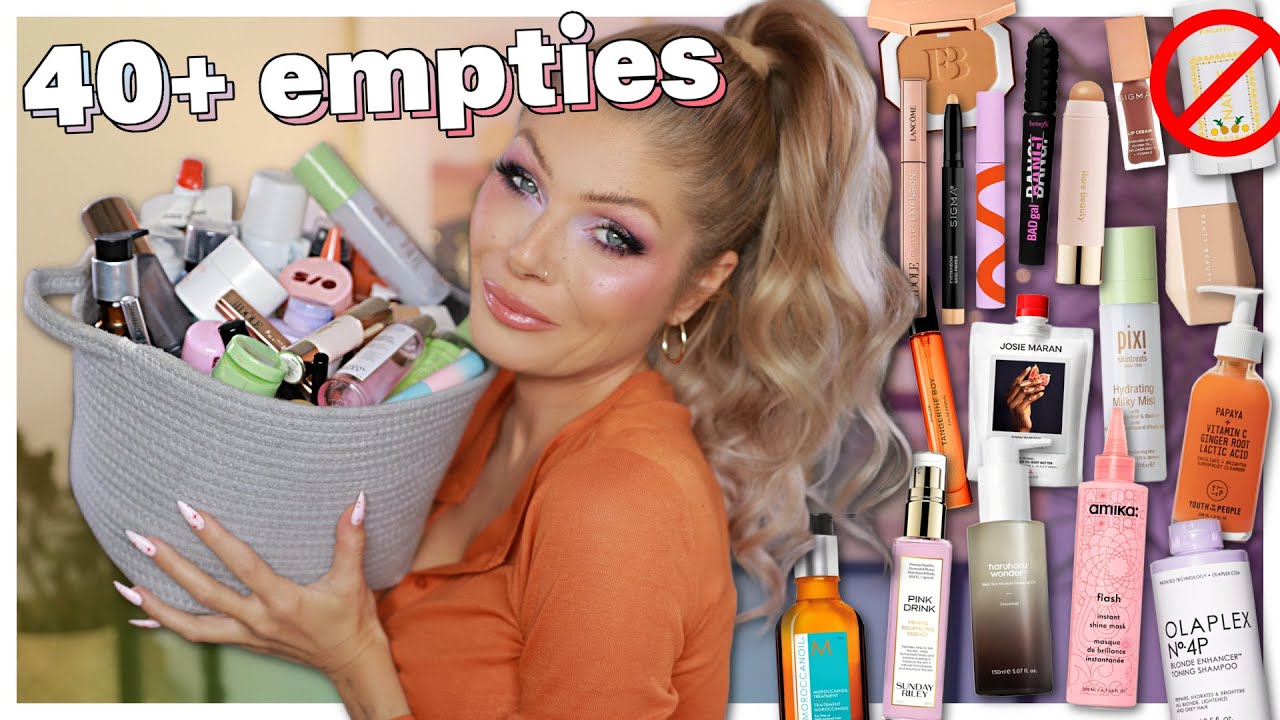 YouTube post by @AngelicaNyqvist for Native. Caption reads: One Full Year Year Of Empties (how much can you....
