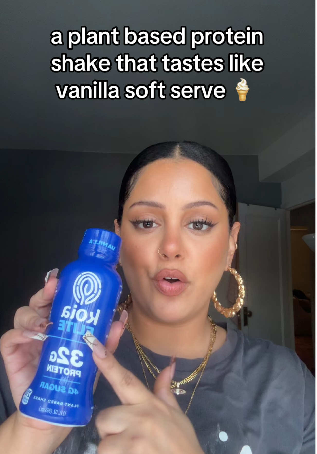 TikTok post by @christi.mer for Koia. Caption reads: @drinkkoia — creamy vanilla shake that tastes like....
