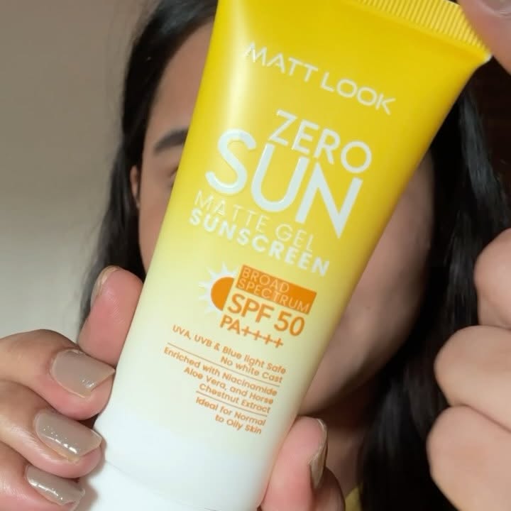 Instagram post by @stylewithsneha for Mattlook Cosmetics. Caption reads: Mattelook Zero Sun Matte Gel Sunscreen…!!! 🌞....