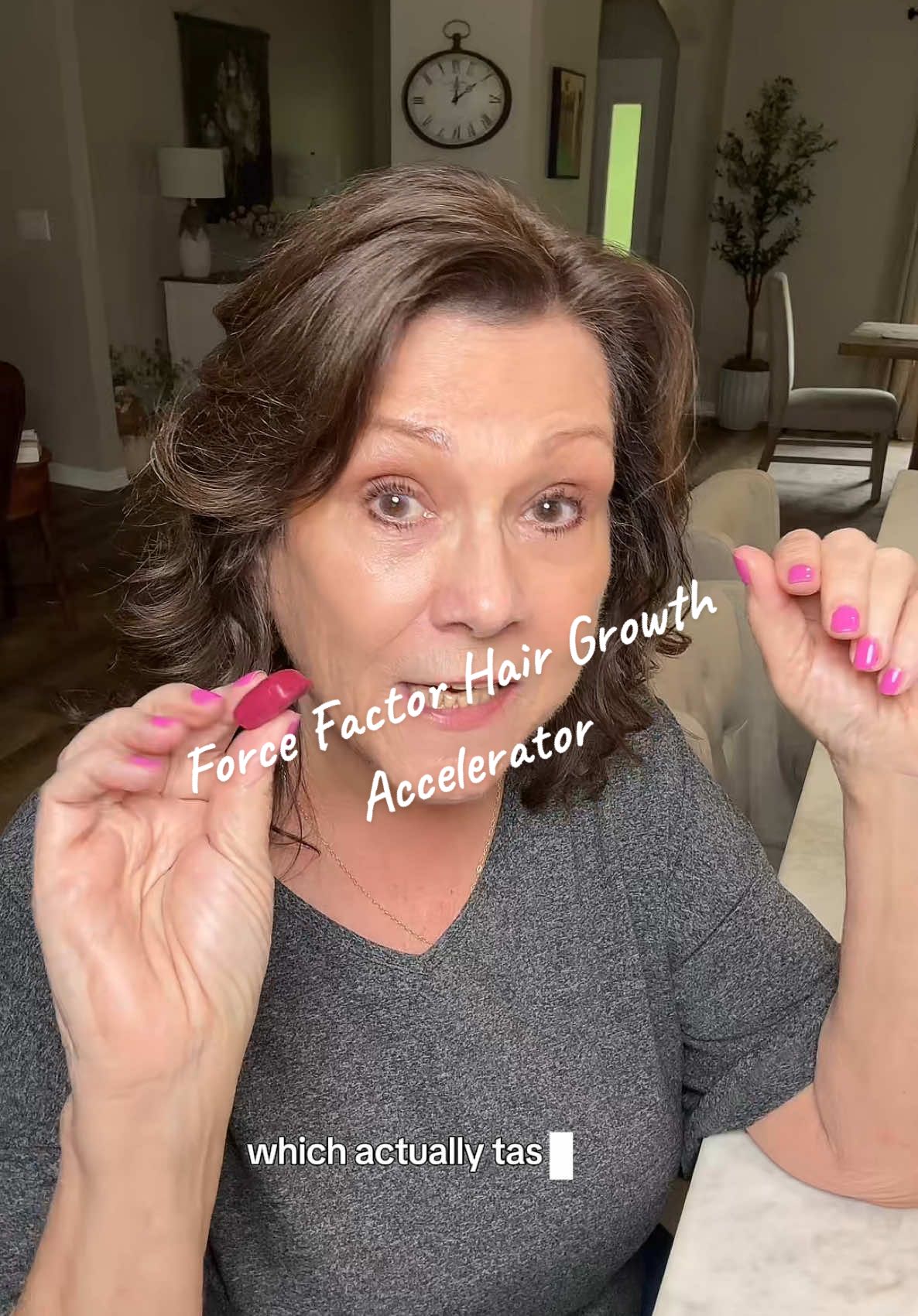 TikTok post by @mooseysmom22 for Force Factor. Caption reads: Force Factor Hair Growth Accelerator with [...].