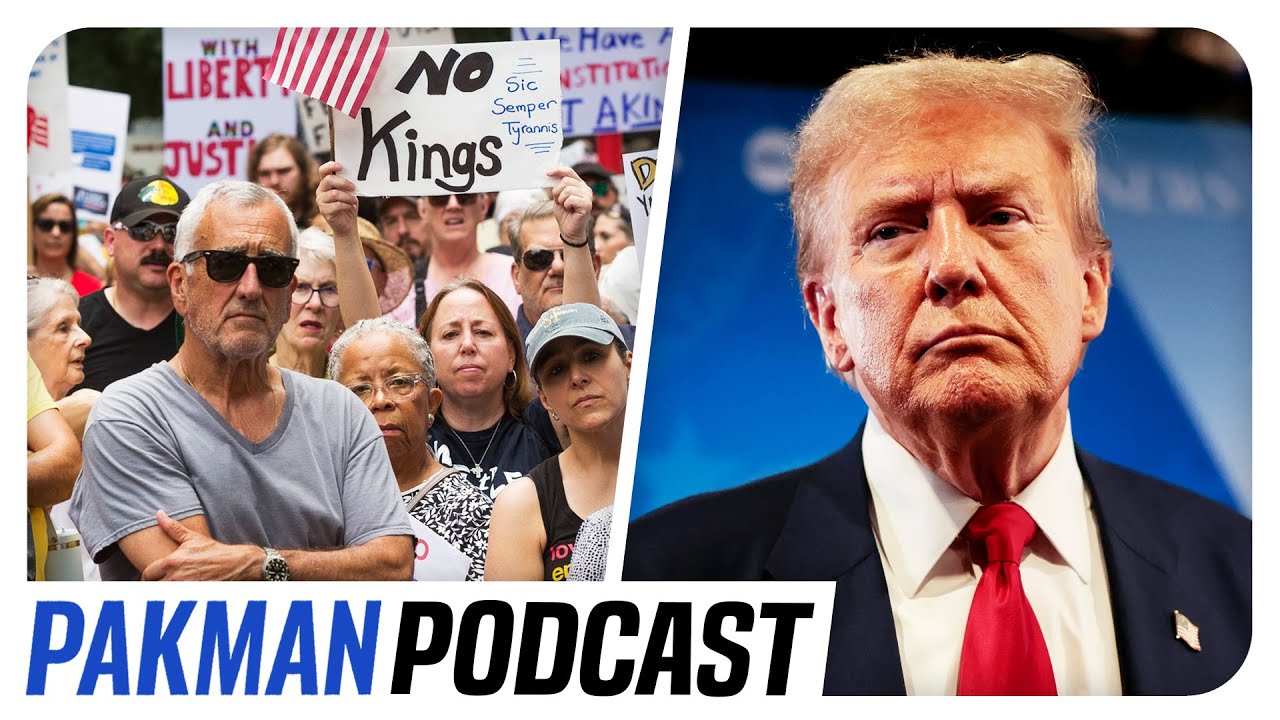 YouTube post by @thedavidpakmanshow for Magic Spoon. Caption reads: Protests incoming, MAGA terrified, Bernie and AOC....