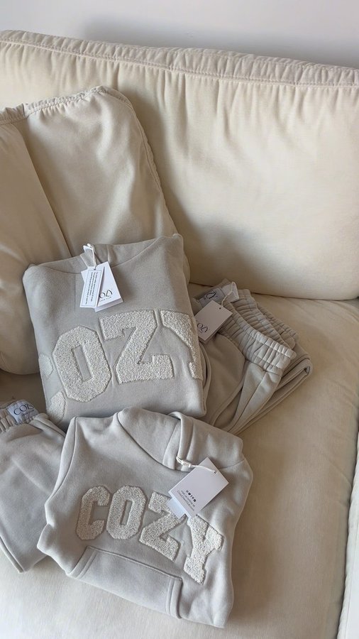 Instagram post by @islarosepotkins for Cozy Crew Club. Caption reads: [...] they match 🤍 The coziest sets from....