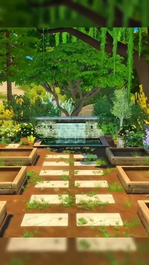 Instagram post by @simsbuild_inspiration for The Sims. Caption reads: [...] one for my Cozy Woodland Retreat 🤍 @thesims....