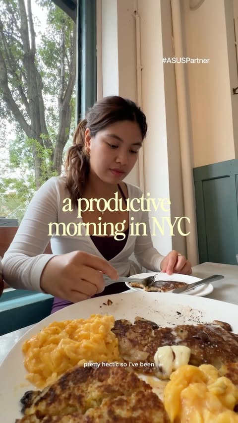Instagram post by @biancagan for ASUS. Caption reads: #ASUSPartner how i productive-max my mornings....
