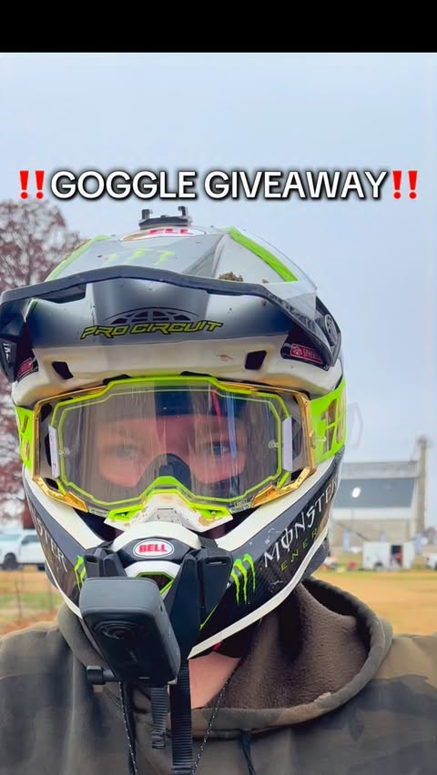 Instagram post by @johnnyfavier12 for 100% Bike. Caption reads: ‼️Giveaway‼️ 

( @ride100percent goggles of your....