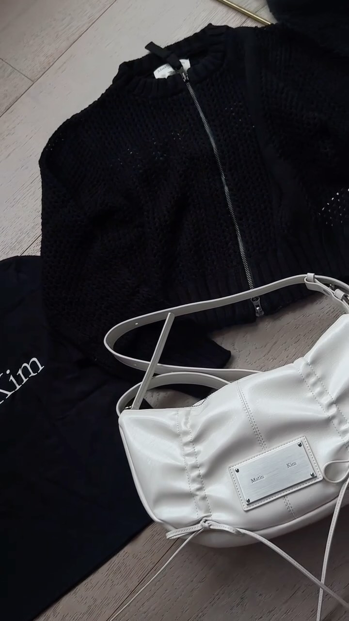 Instagram post by @kyla.shay for MatinKim. Caption reads: OOTD w/ Korean brand @matinkim_magazine perfect....