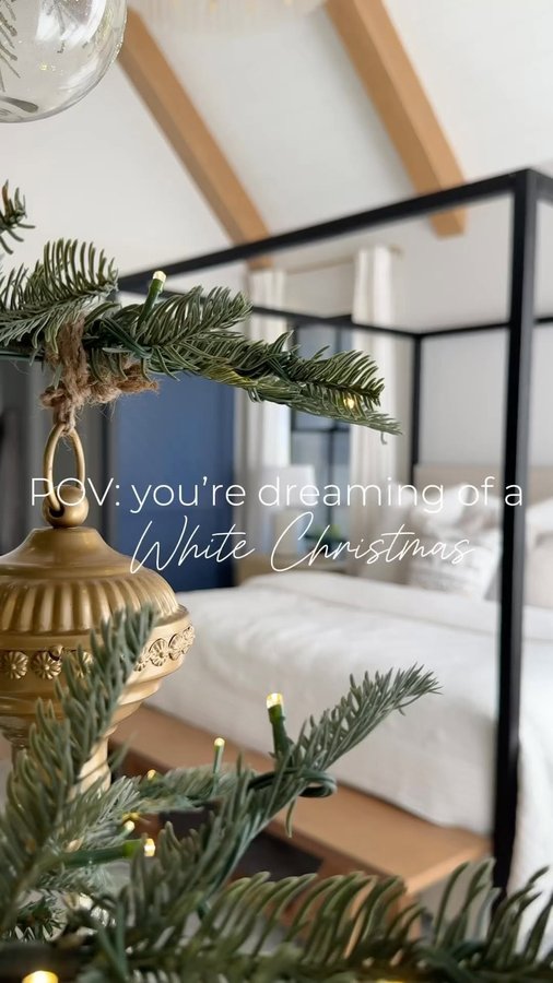 Instagram post by @ourforevertnfarmhouse for Levtex Home. Caption reads: [...] of a white Christmas with my new @levtexhome....