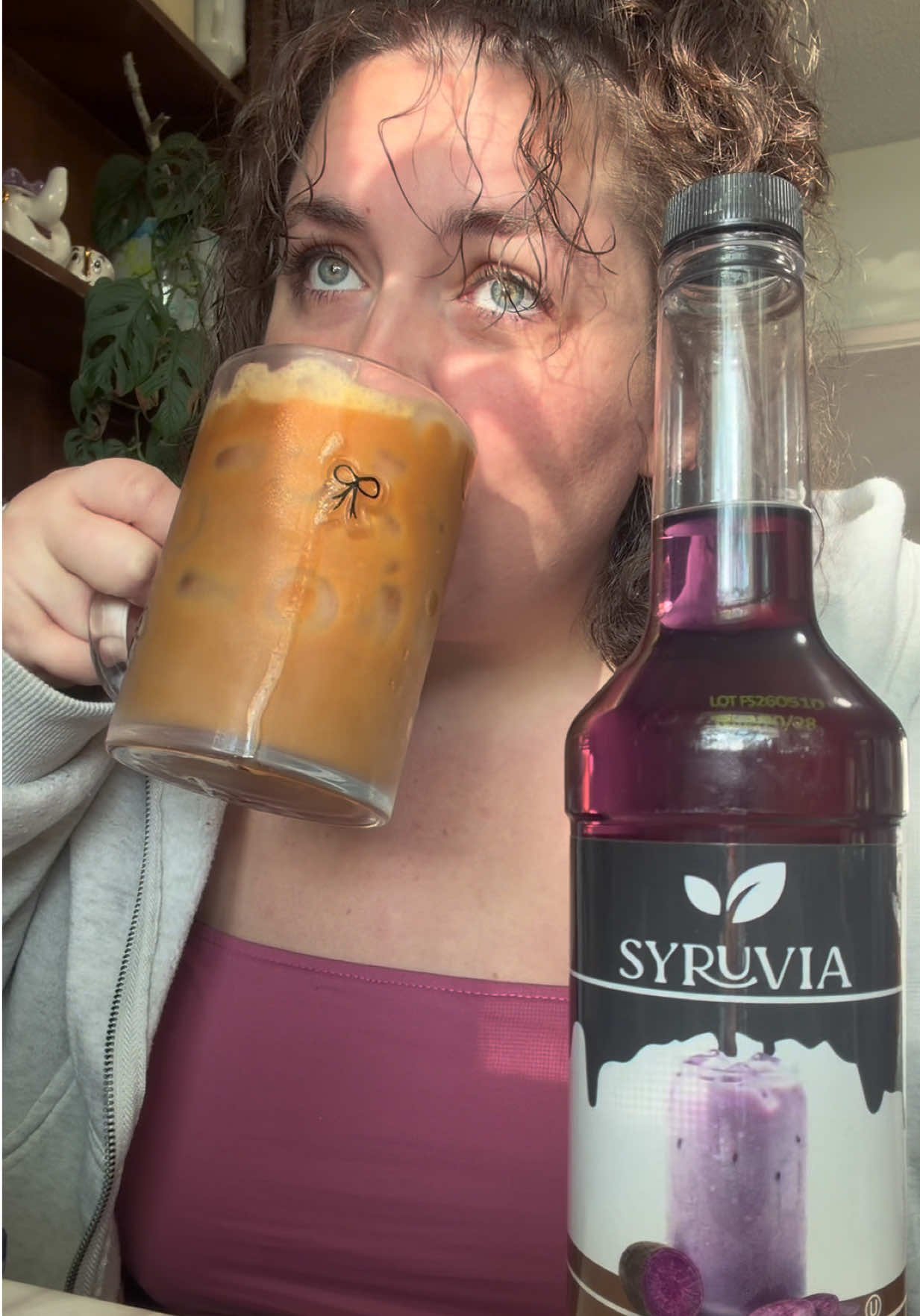 TikTok post by @lynnbeauty02 for Syruvia. Caption reads: Morning coffee with @Syruvia is just so fun!.