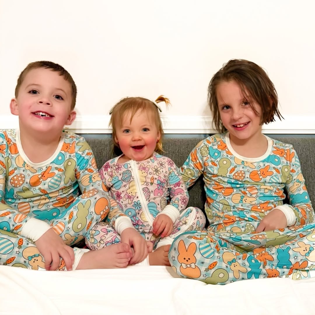 Instagram post by @dunnfamilyfun for Caden Lane. Caption reads: The kids are ready for Easter in their matching....