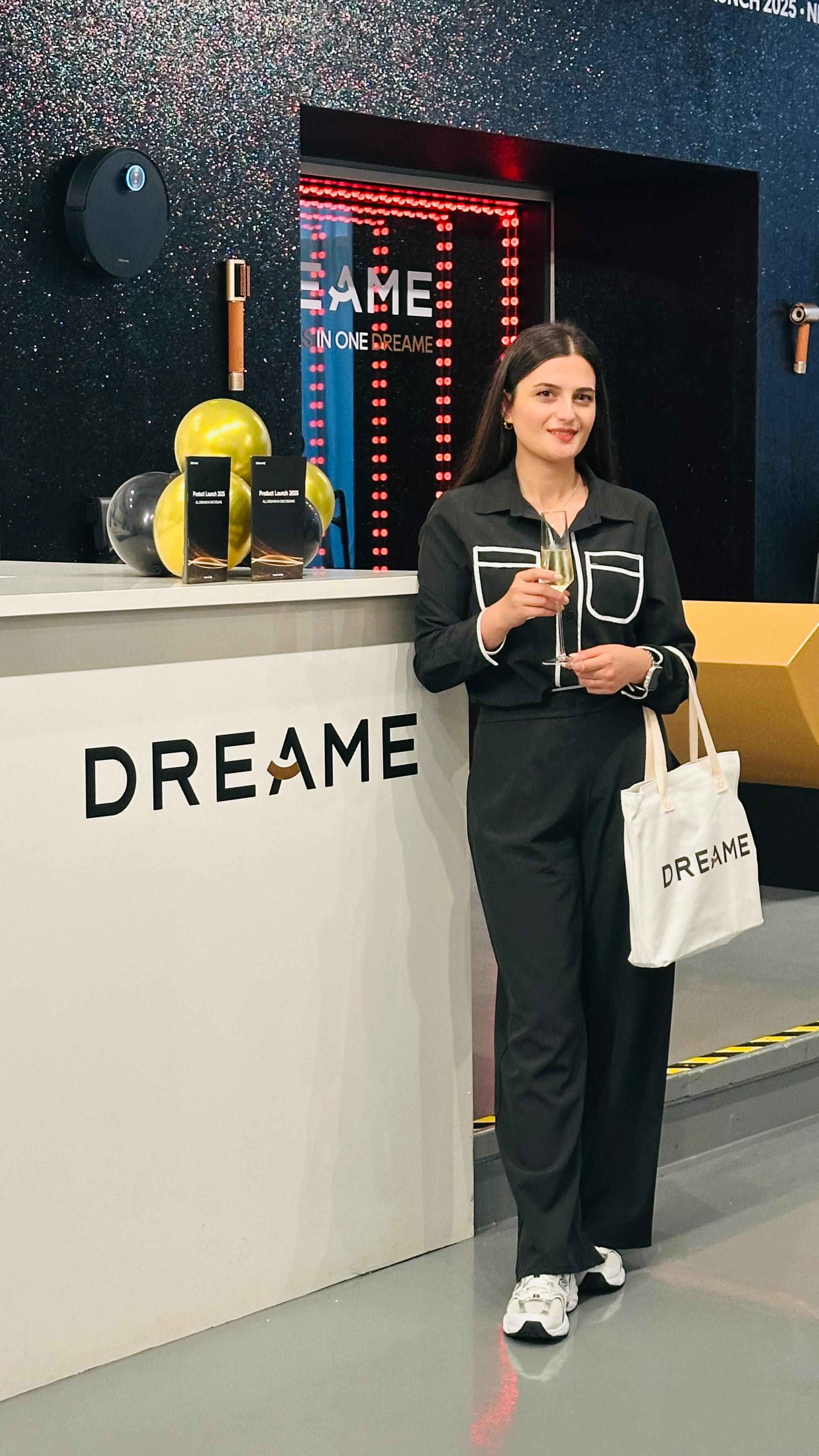 Instagram post by @kadriyekacagan for Dreame. Caption reads: Today, at the Dreame launch, I witnessed the....