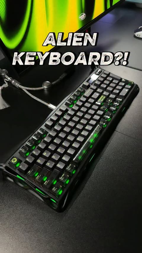 Instagram post by @itsactuallysolar for GravaStar. Caption reads: [...] aliens Make this keyboard 👽🛸?! The....