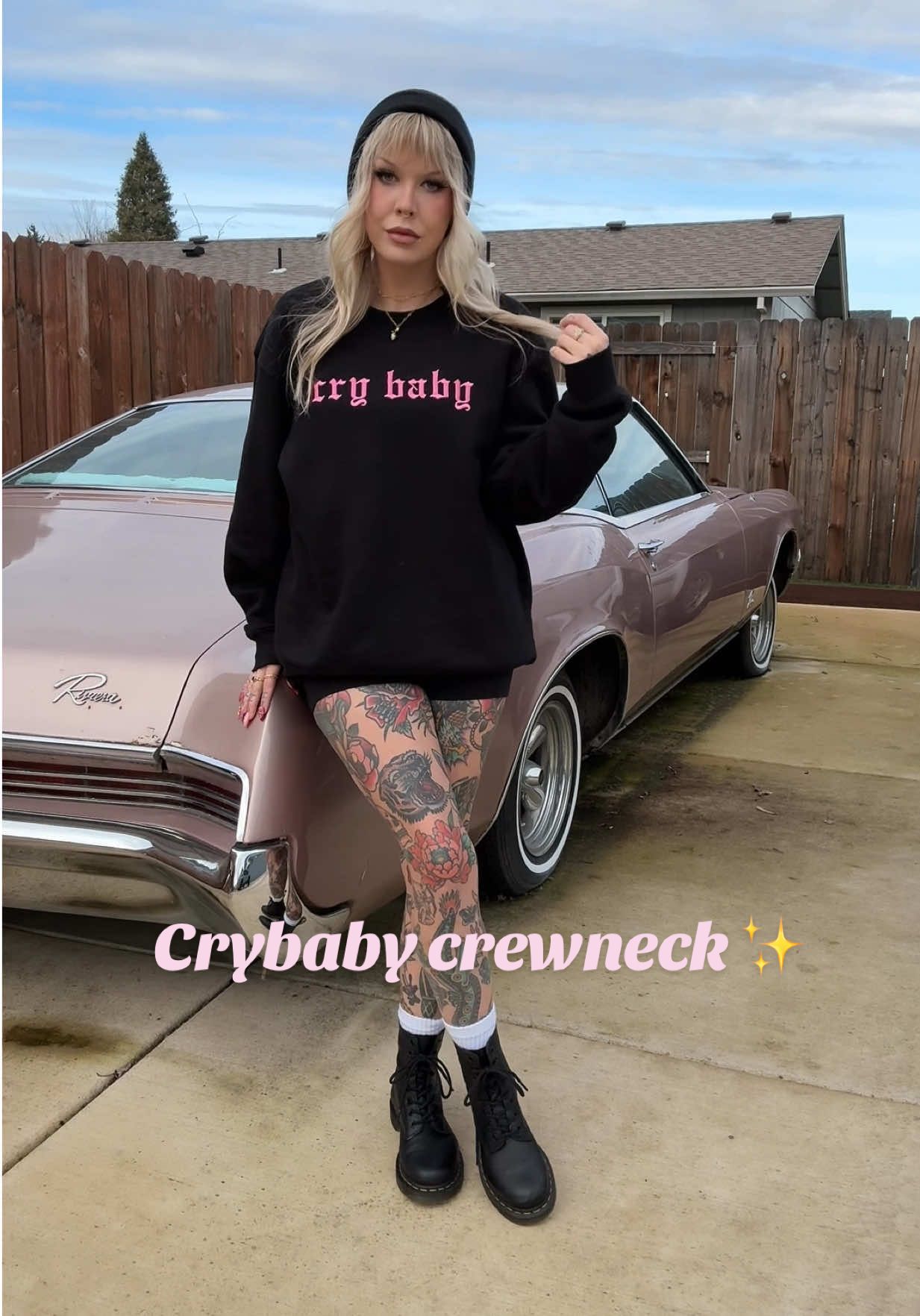 TikTok post by @greenreaper.xo for In Stitches Apparel. Caption reads: [...] a medium btw this is SO soft @In Stitches....