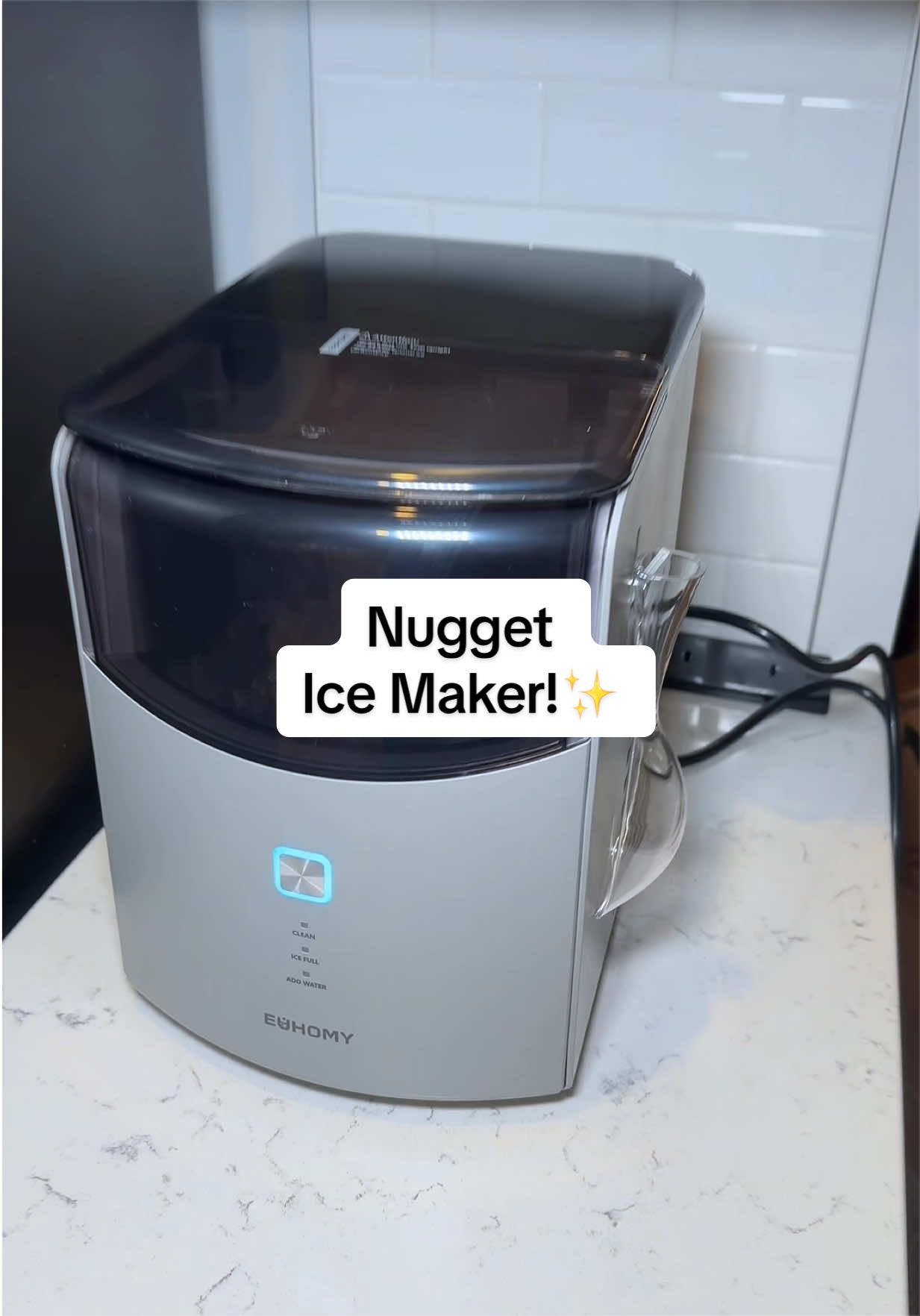 TikTok post by @southerly.co for Euhomy US. Caption reads: Chewy nugget ice is my spirit animal and this....