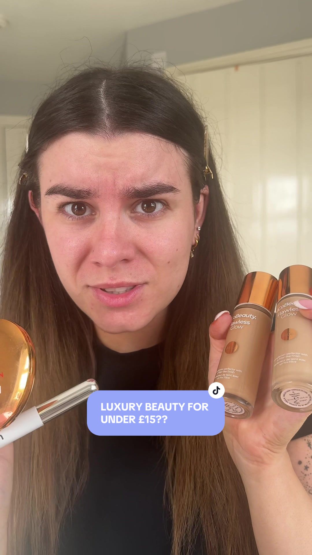 TikTok post by @elliecheesmanxxxx for MCoBeauty. Caption reads: [...] cult products and more from @MCoBeauty UK....