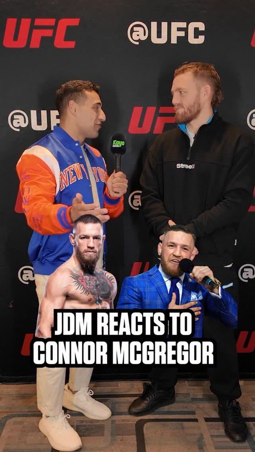 Instagram post by @jonbernardk for Kayo Sports. Caption reads: JDM Reacts to Conor McGregor’s advice 🥊🤝

📺....
