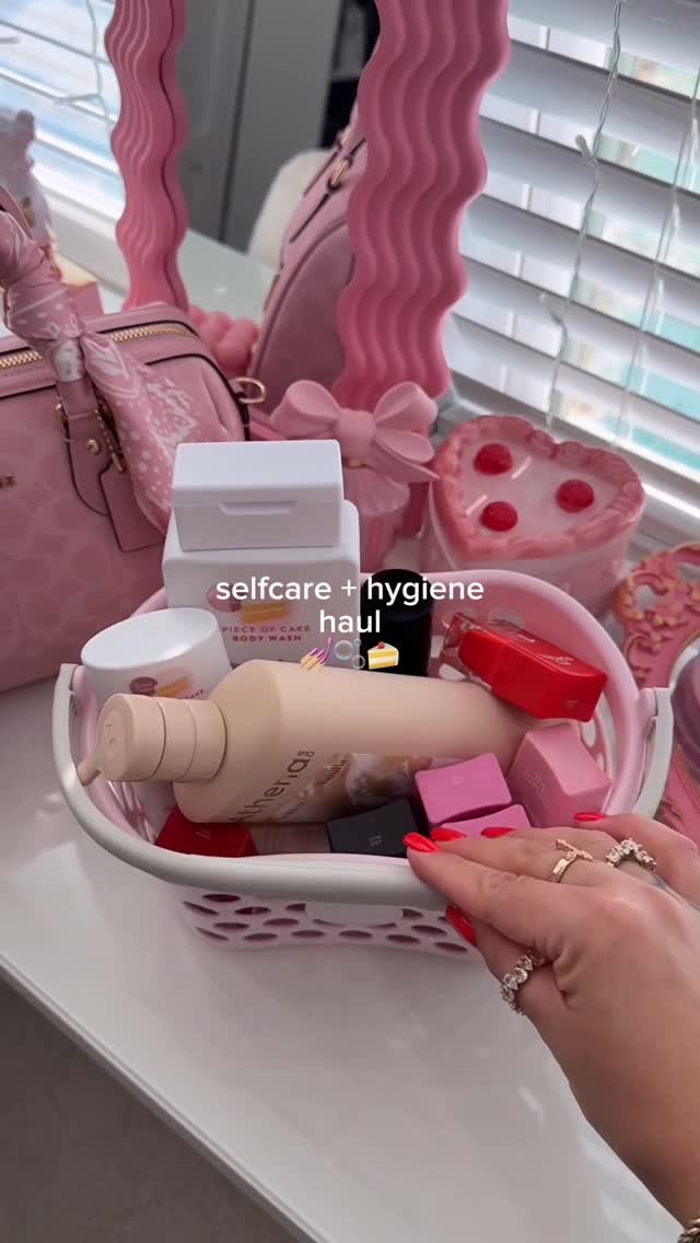 Instagram post by @its_selfcareee for eos Products. Caption reads: cherry red nails in Jennifer 🍒 > @nailsinc 1 step....