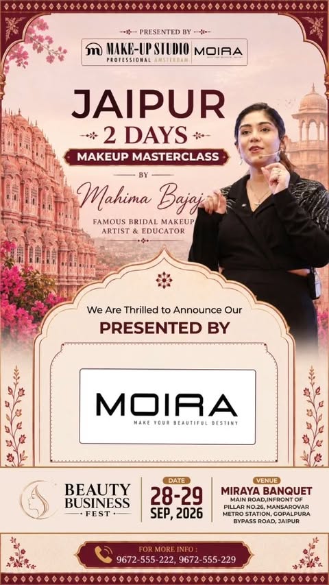 Instagram post by @mahimabajajofficial for MOIRA Cosmetics. Caption reads: ✨ A HEARTFELT THANK YOU, MOIRA! ✨ We are....