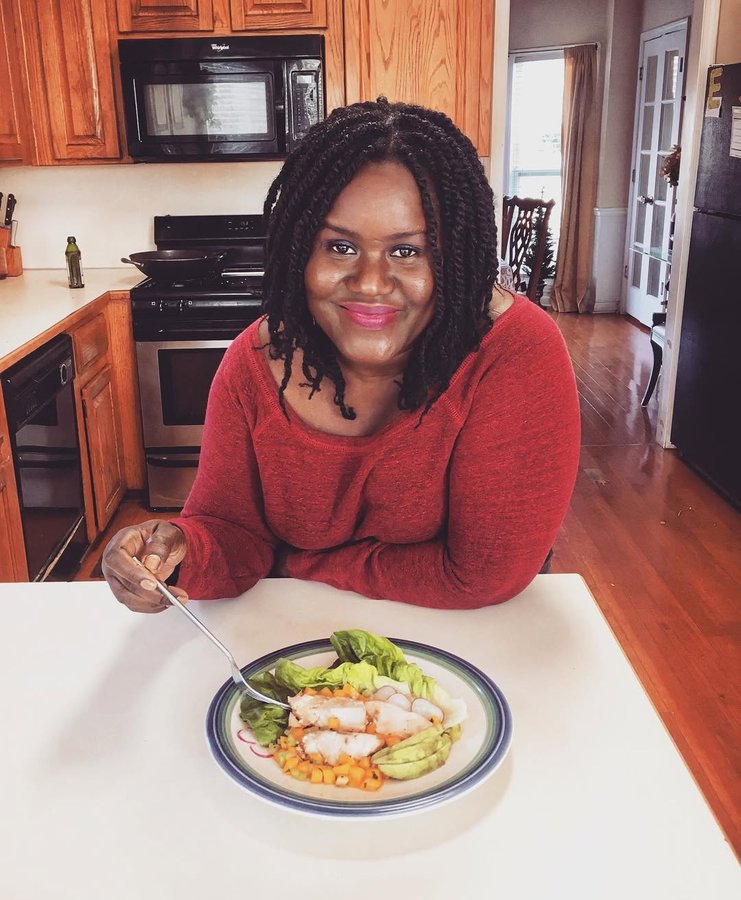 Instagram post by @nerline_germain for Sitka Seafood Market. Caption reads: Eating healthy is definitely on my to-do list for....